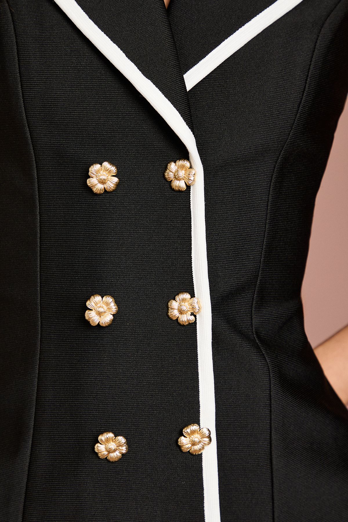 Coast Bandage Piping Detail Waistcoat Black image 5