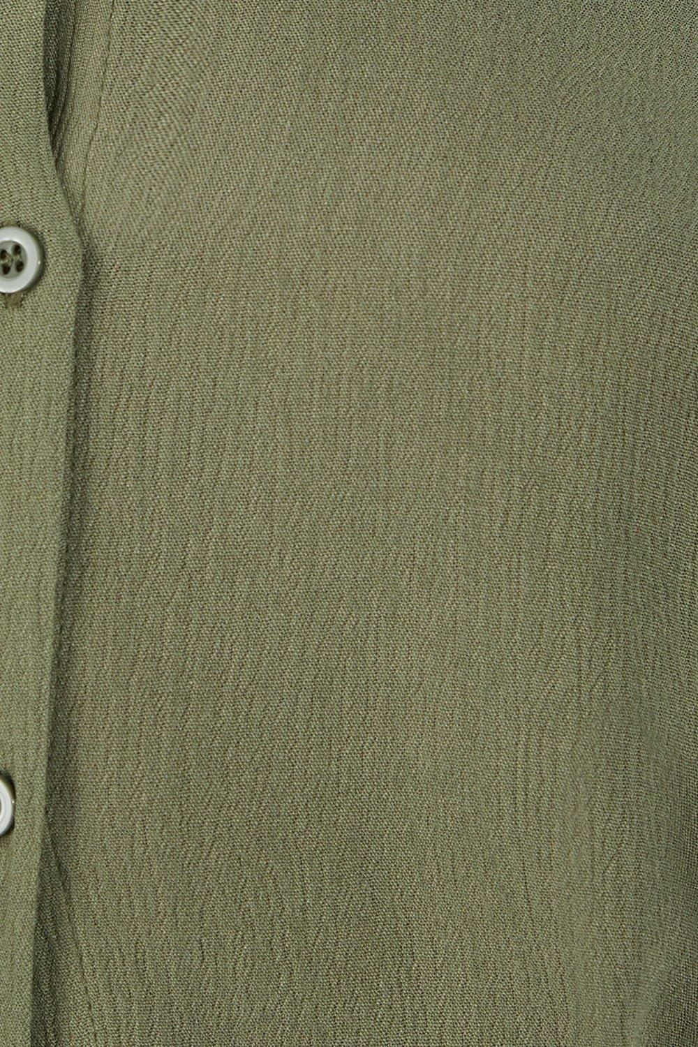 MissPap Crinkle Sheer Oversized Shirt Khaki image 5