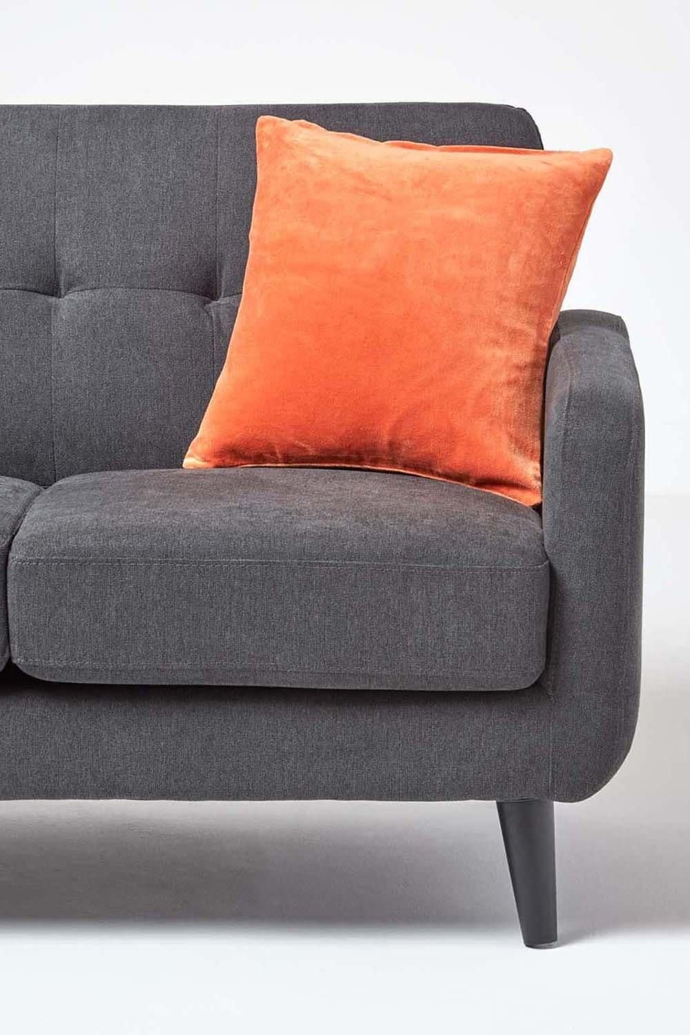 Homescapes Velvet Cushion Cover 100% Cotton, Soft & Machine Washable image 4