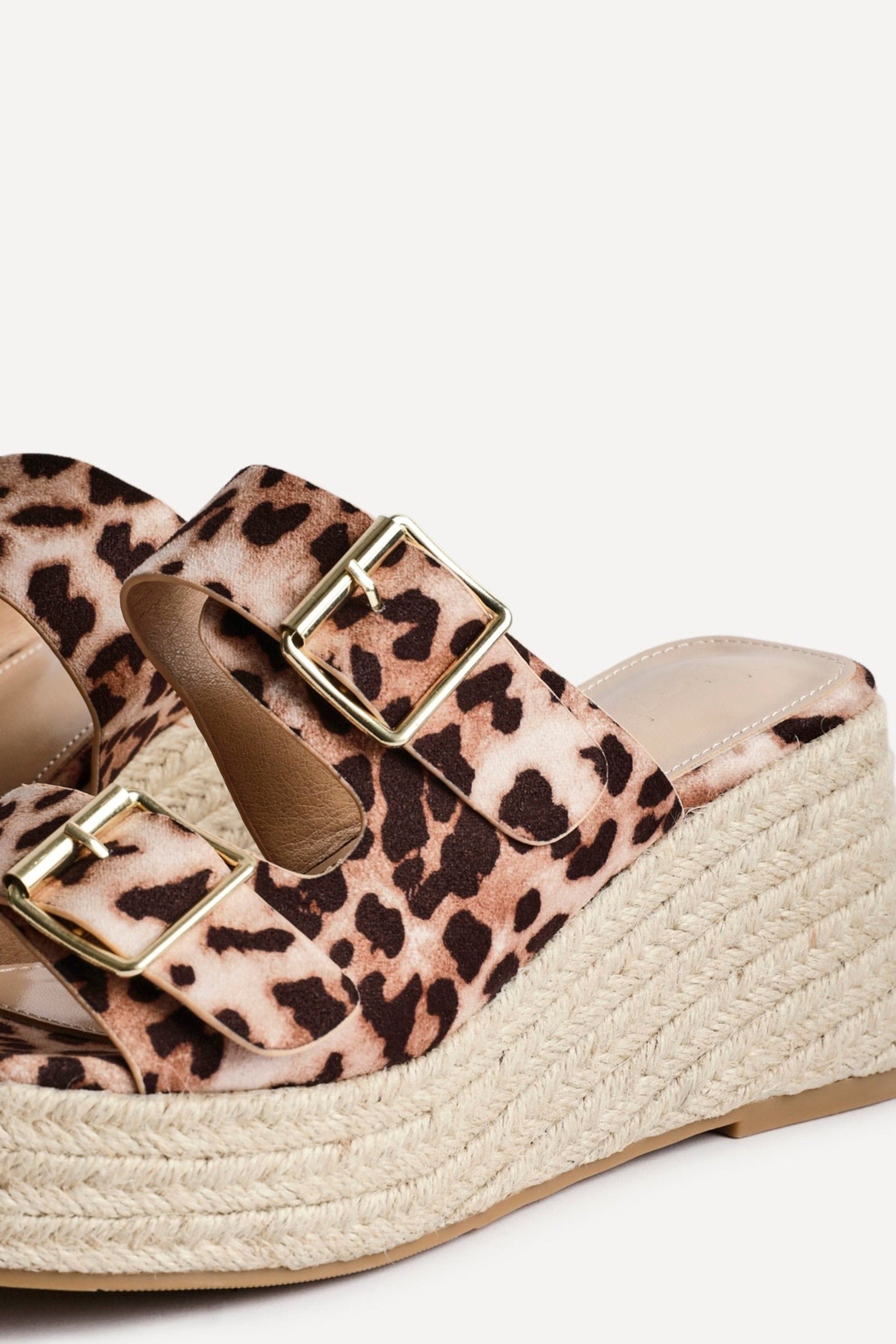 Linzi Impact Leopard Print Double Buckle Espadrille Wedge Mule image 4