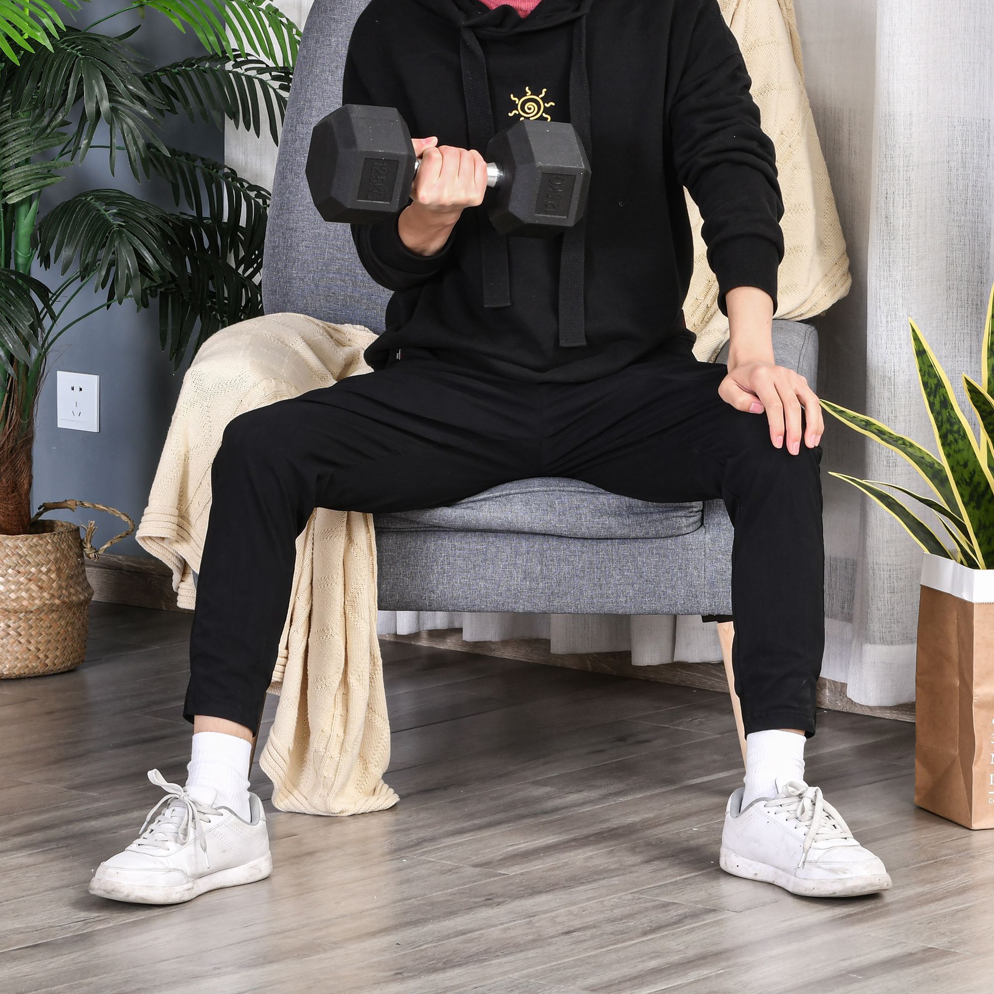 HOMCOM 12.5KG Single Rubber Hex Dumbbell Portable Hand Weights for Home Gym image 1