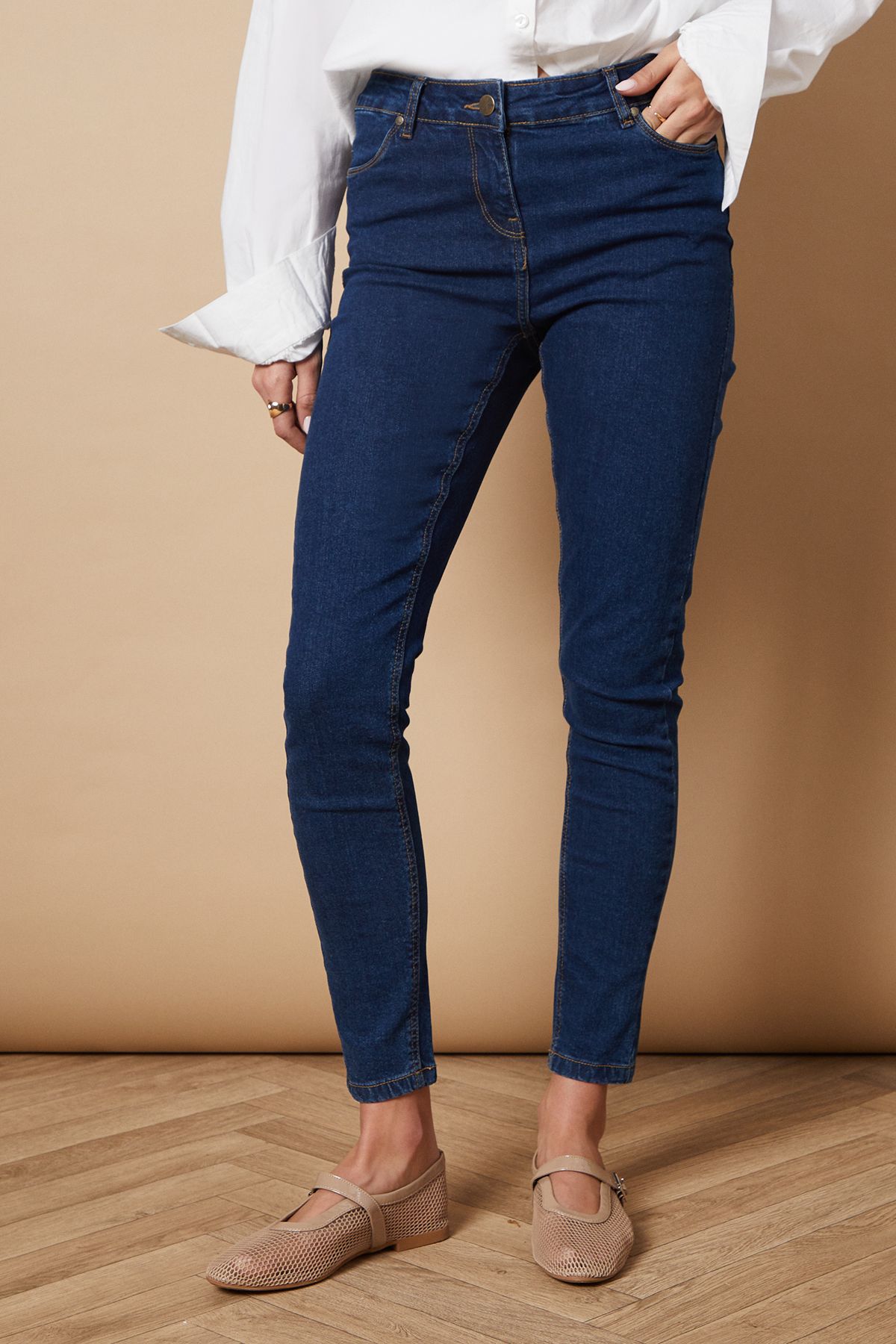 Oasis Jade Mid Rise Skinny Jeans Indigo image 5
