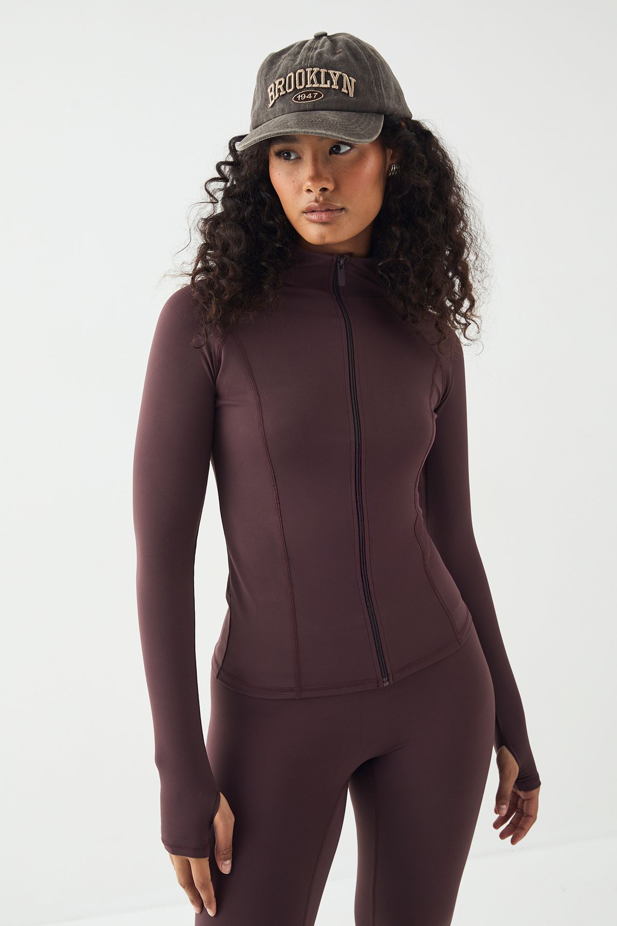 DSGN Studio DSGN Studio Sports Sculpt Zip Through Jacket Chocolate