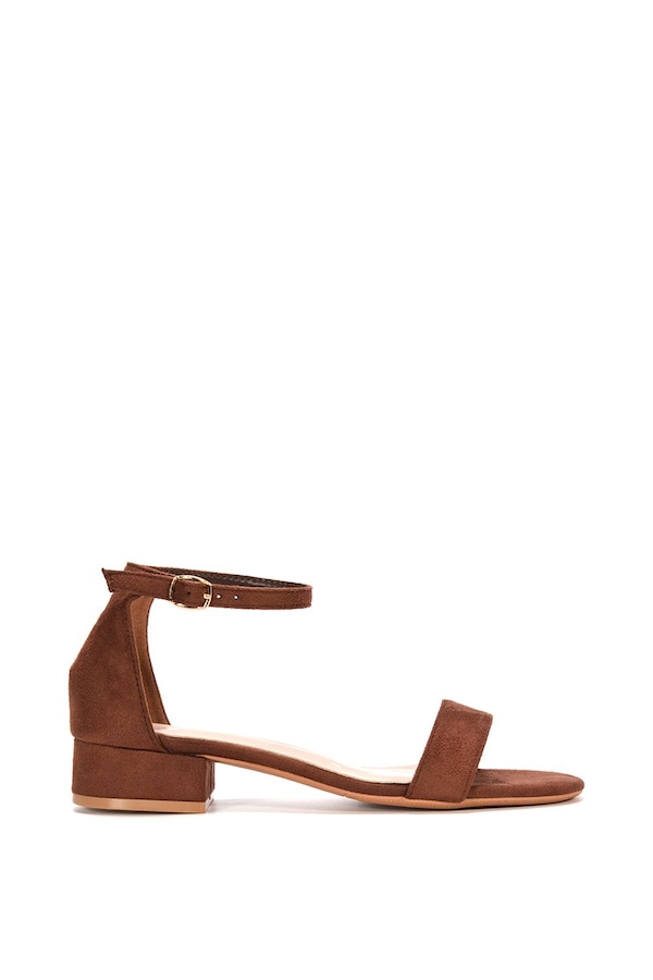XY London 'Tate' Ankle Strap Low Block Heel Summer Sandals