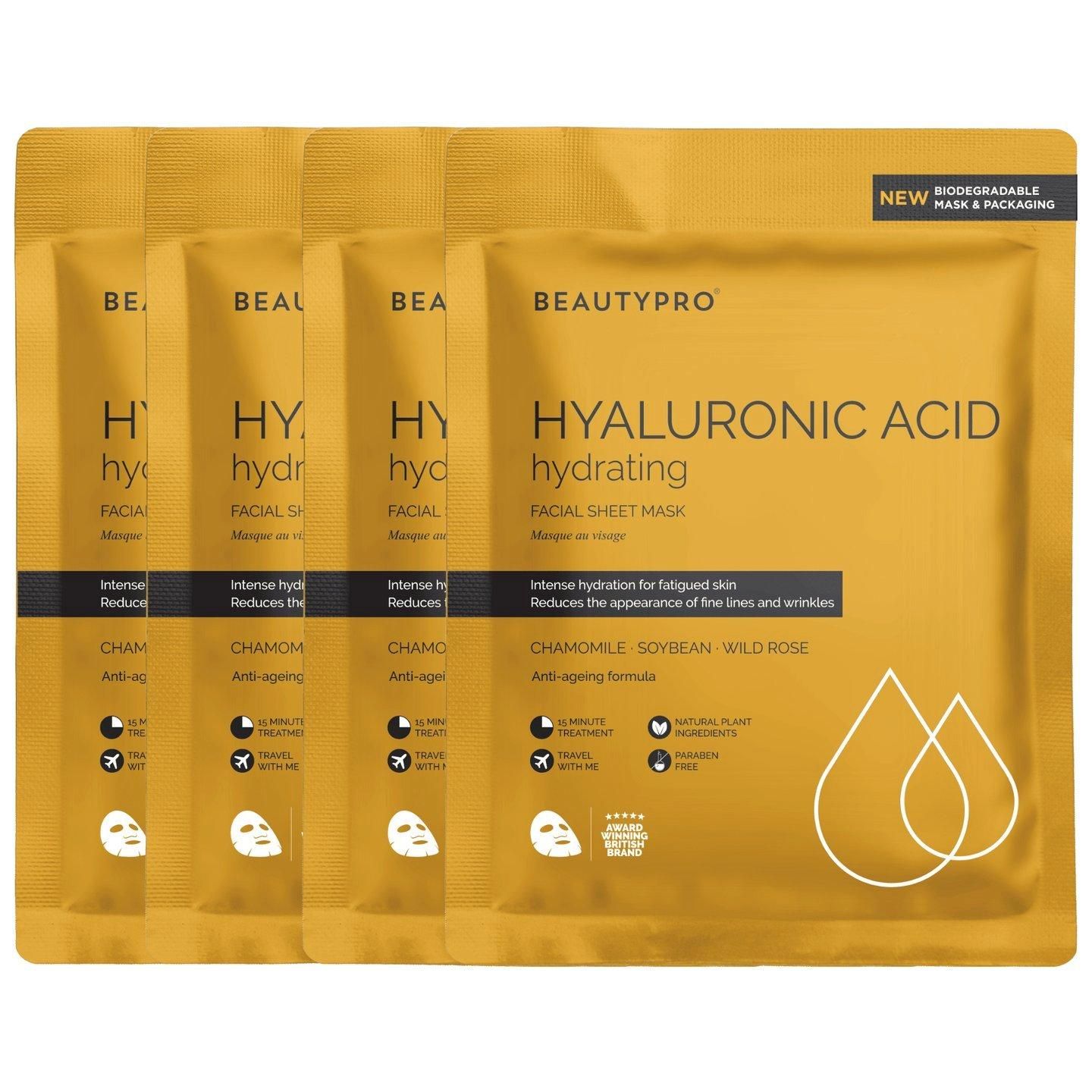 BEAUTYPRO Hyaluronic Acid Hydrating Sheet Mask - Pack Of 4 image 1