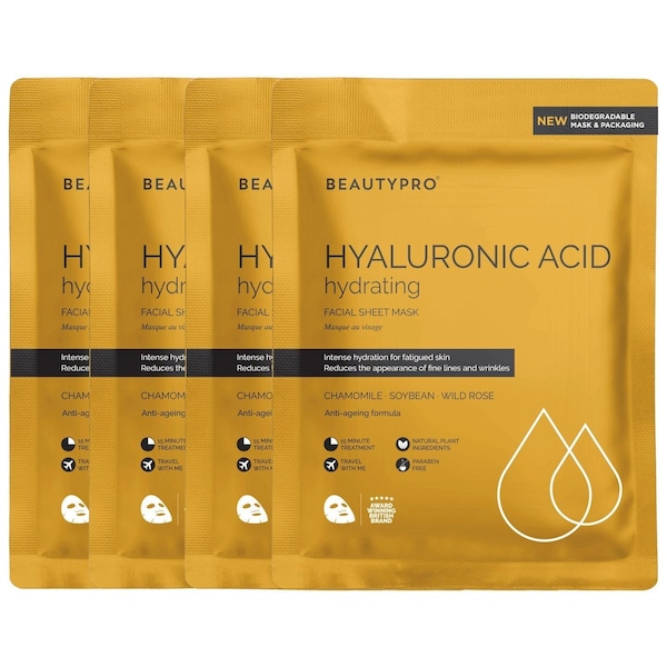 BEAUTYPRO Hyaluronic Acid Hydrating Sheet Mask - Pack Of 4