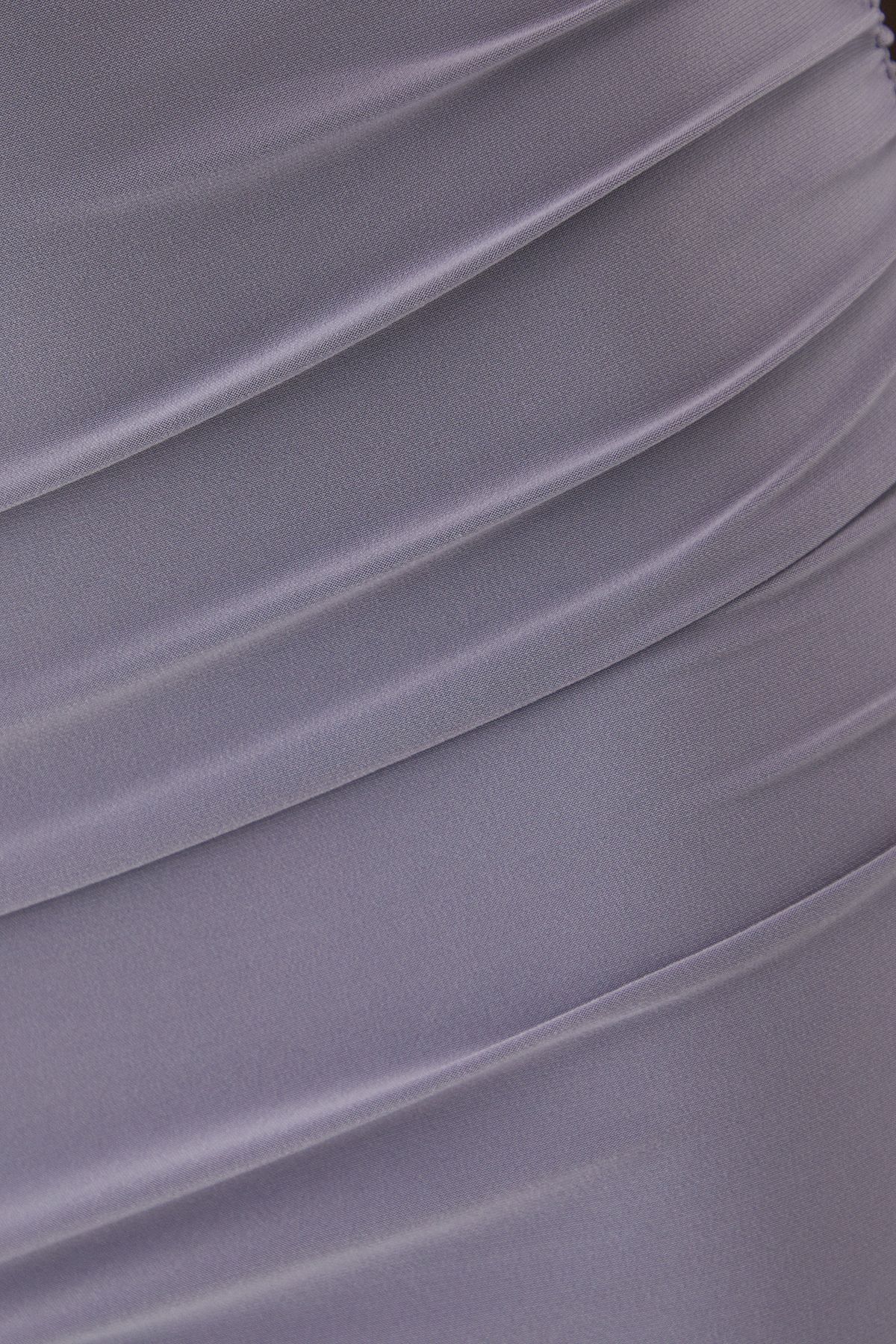 MissPap Slash Neck Cap Sleeve Drape Maxi Dress Grey image 5