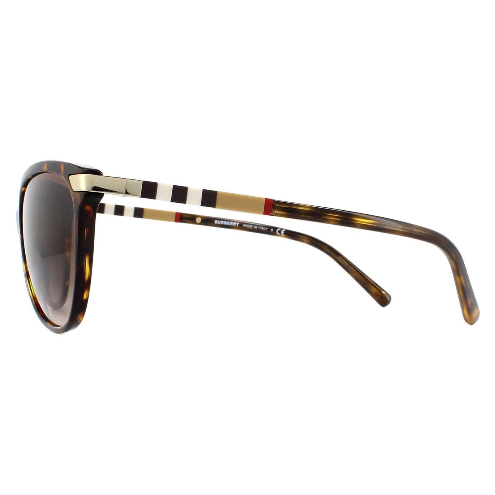 Burberry Cat Eye Dark Havana With Gold Detailing Brown Gradient BE4216 Sunglasses image 3