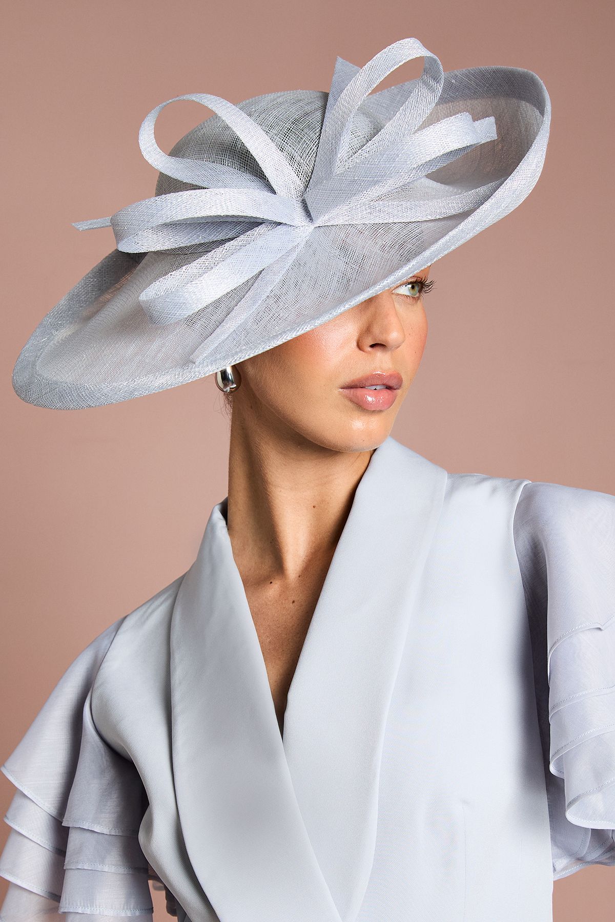 Coast Lisa Tan Bow Wide Brim Hat Blue