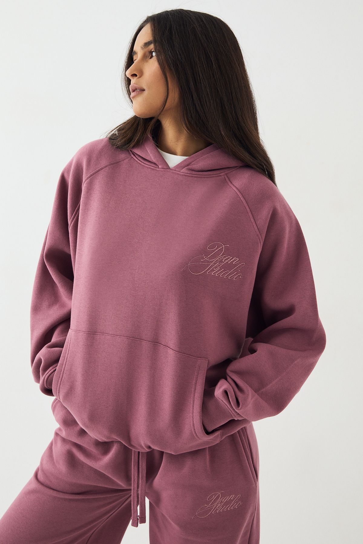 DSGN Studio DSGN Studio Script Oversized Hoodie Rose