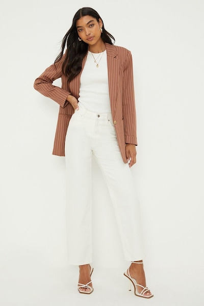 Dorothy Perkins Straight Leg Jeans Ecru