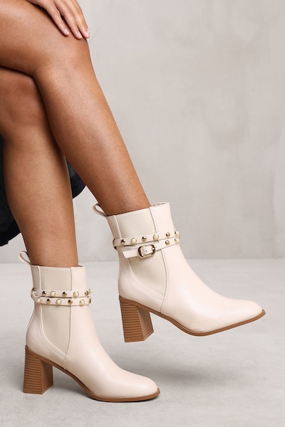 Where's That From 'Zelda' Ankle Boot With Pearl And Stud Detailing