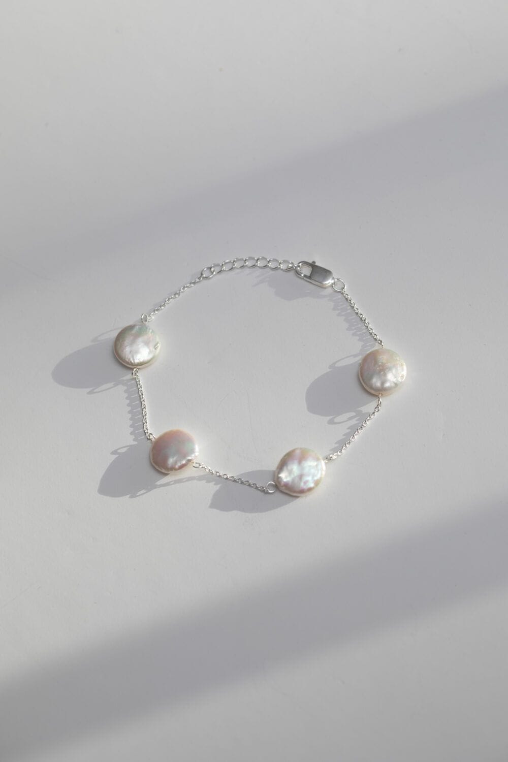 Simply Silver Sterling Silver 925 Coin Pearl Bracelet image 1