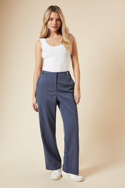 Dorothy Perkins Tab Detail Wide Leg Trouser Blue