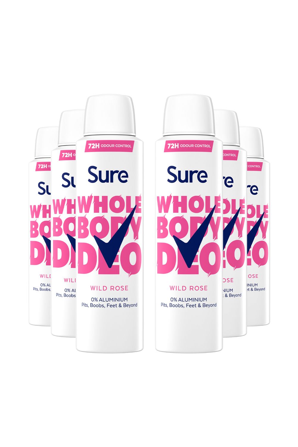 Sure Wild Rose Whole Body 'Deodorant Spray' Aluminium Free 150ml, 6pk image 1