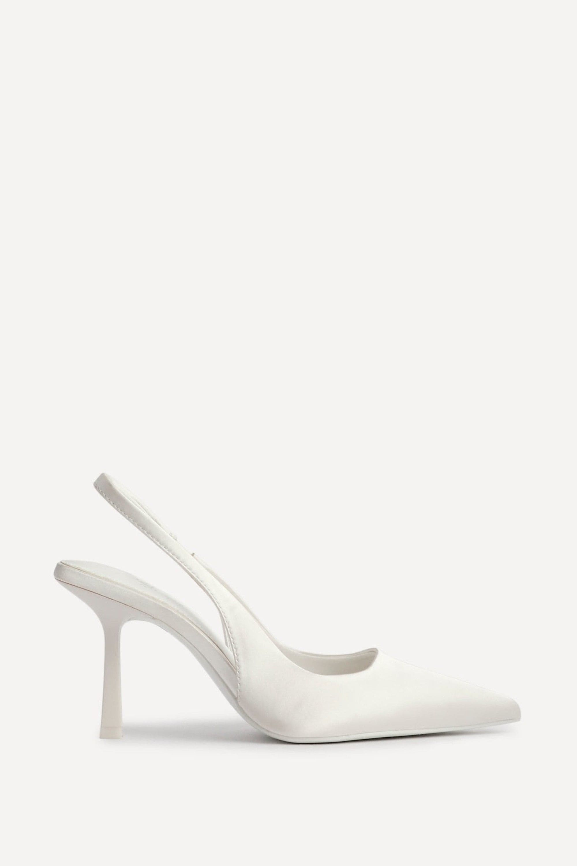 Linzi Matched Ivory Satin Bridal Sling Back Court Heel image 1