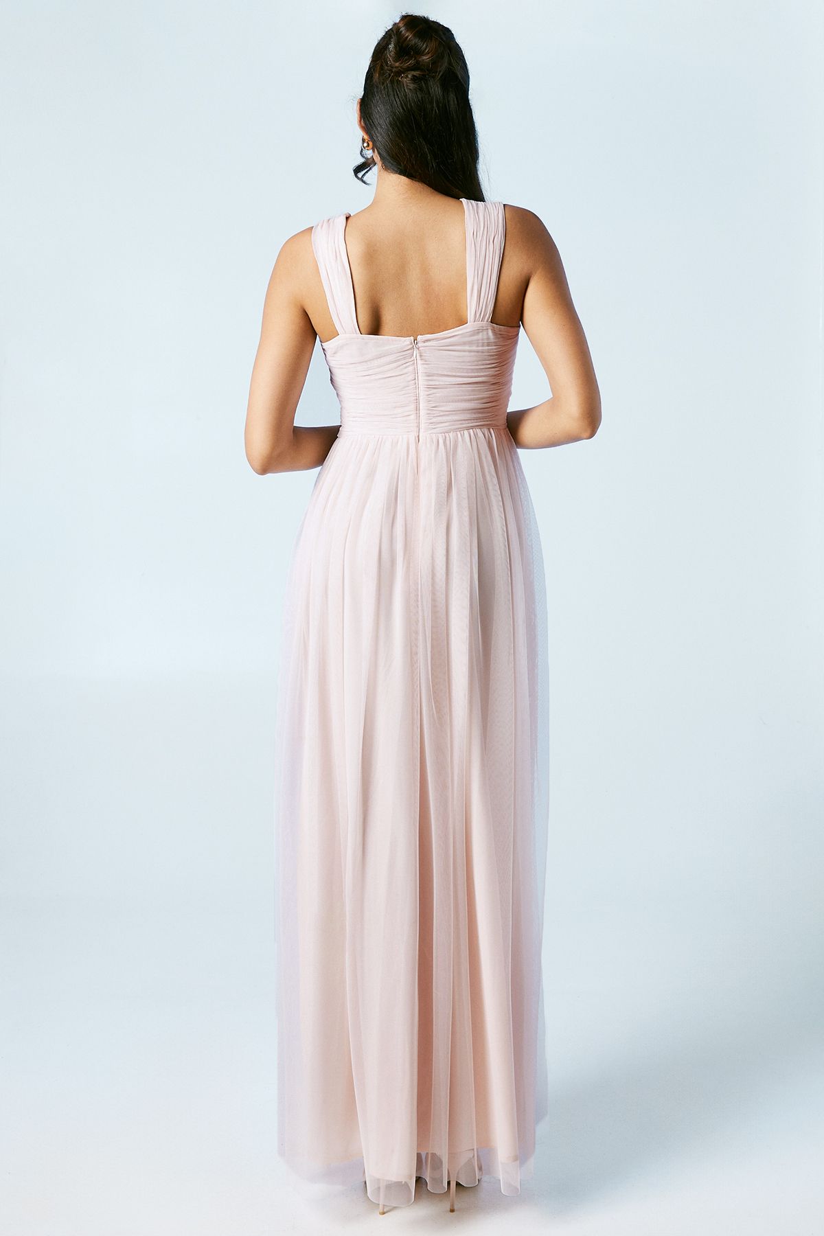 Coast Square Neck Mesh Maxi Bridesmaid Dress Blush image 3