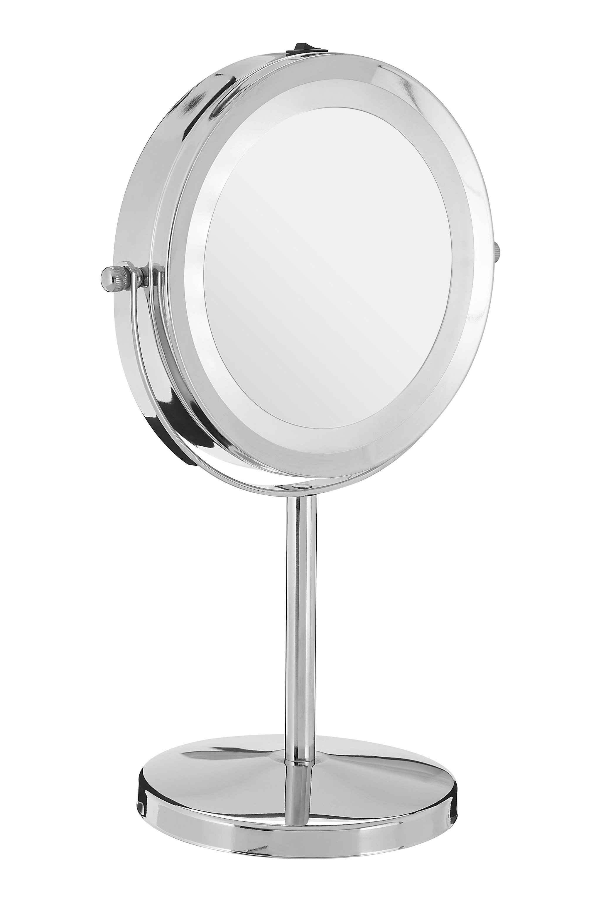 Orsina Stunning LED Backlit Table Mirror With Sling Stand, Chrome Mirror For Shaving, Dressing Table, Vanity Mirror image 4