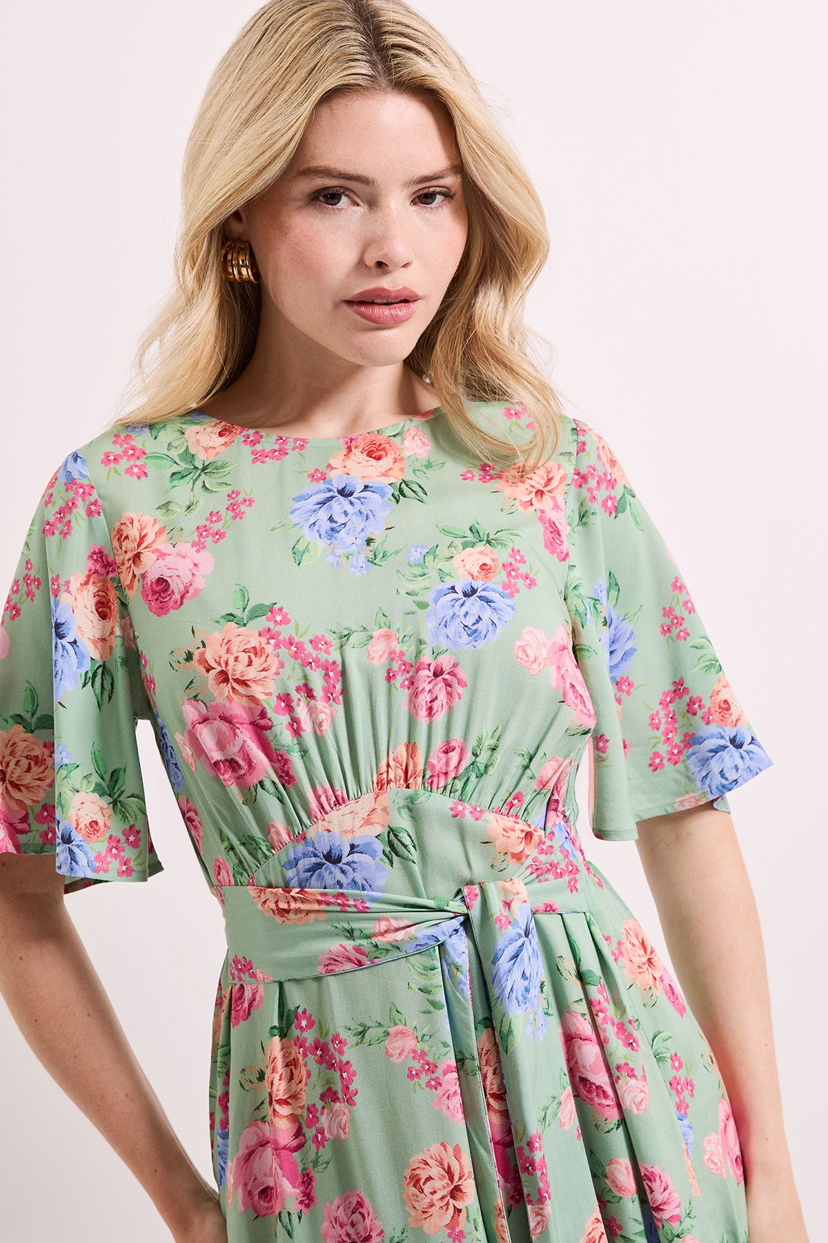 Dorothy Perkins Floral Empire Seam Angel Sleeve Midaxi Dress Floral image 3