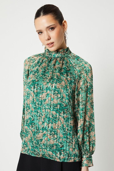 Coast High Neck Open Back Detail Blouse Green