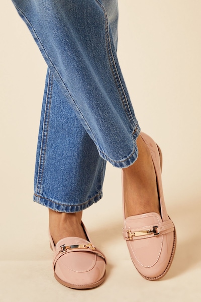 Dorothy Perkins Wide Fit Lora Snaffle Loafers Blush