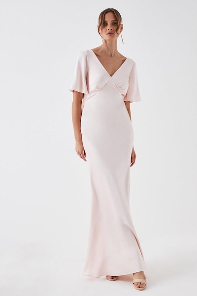 Coast Tie Back Satin Back Crepe Bridesmaid Dress Blush