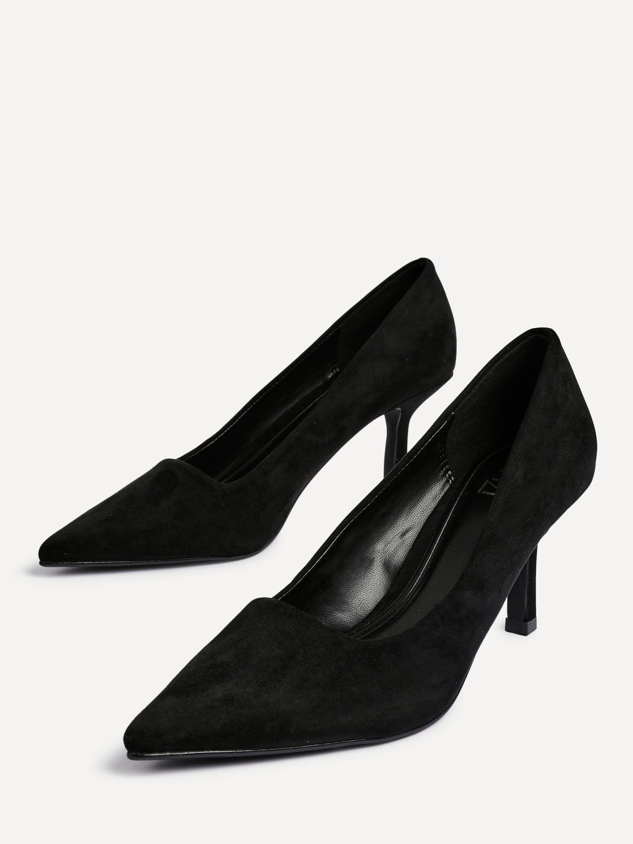 Linzi Kat Black Faux Suede Court Heels image 4