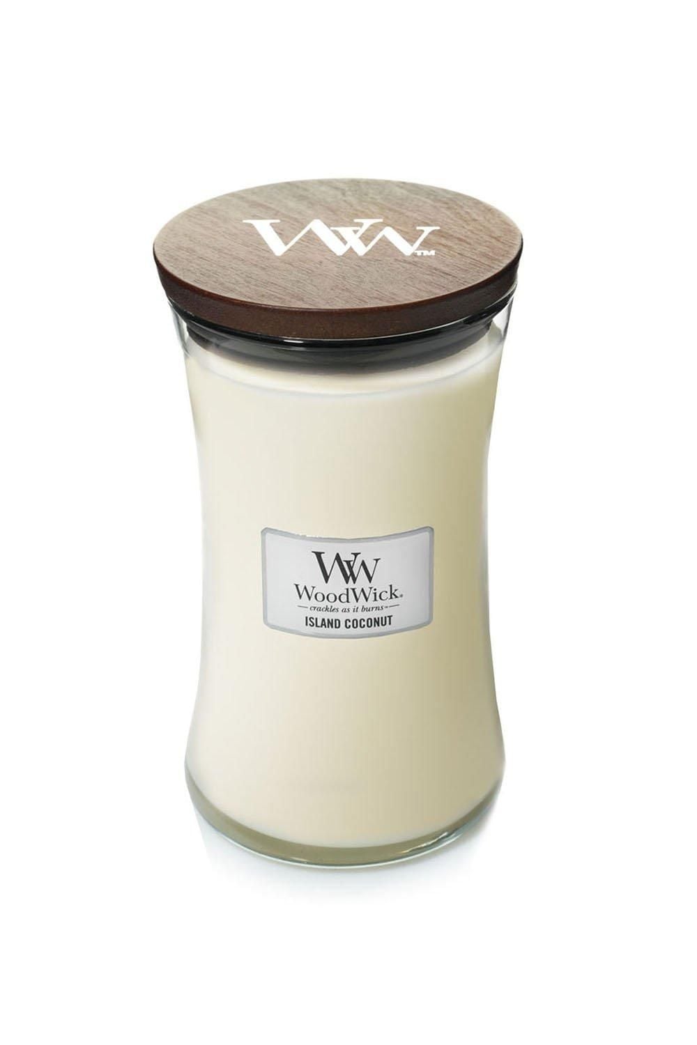 Woodwick Island Coconut Large Candle Cream image 1