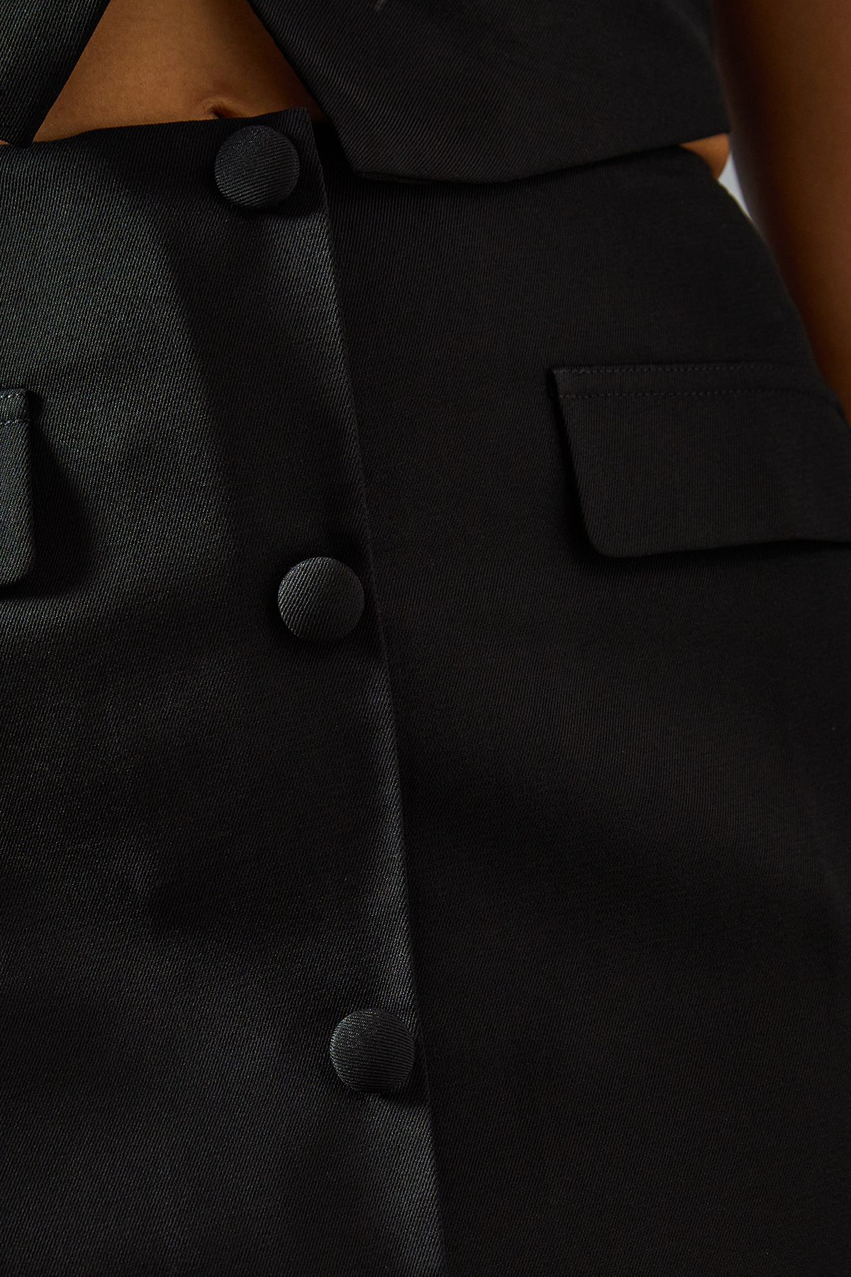 MissPap Tailored Button Down Mini Skirt Black image 5