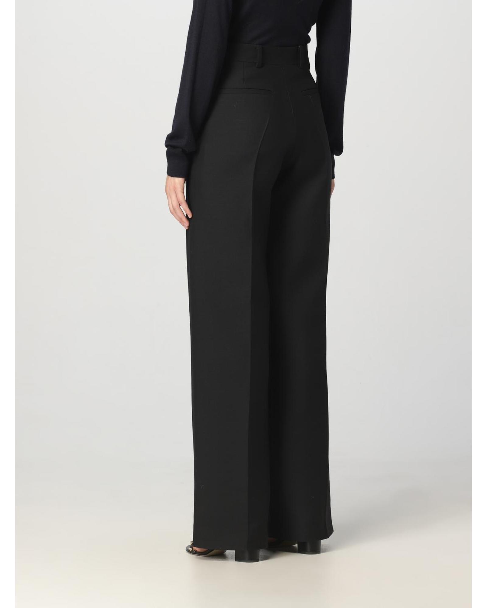Valentino Wide Leg Wool Trousers Wo - Black Pants image 3