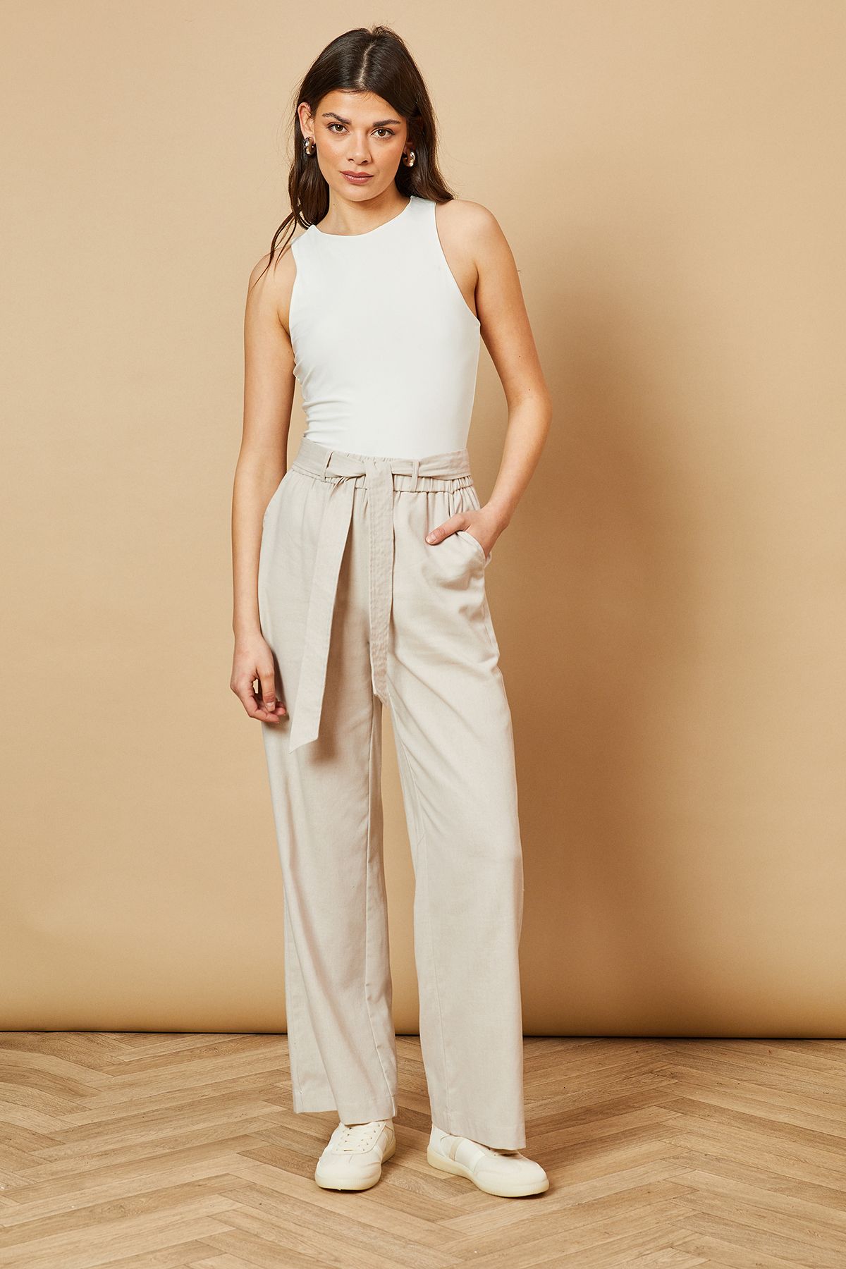 Oasis Paperbag Trouser Stone image 2