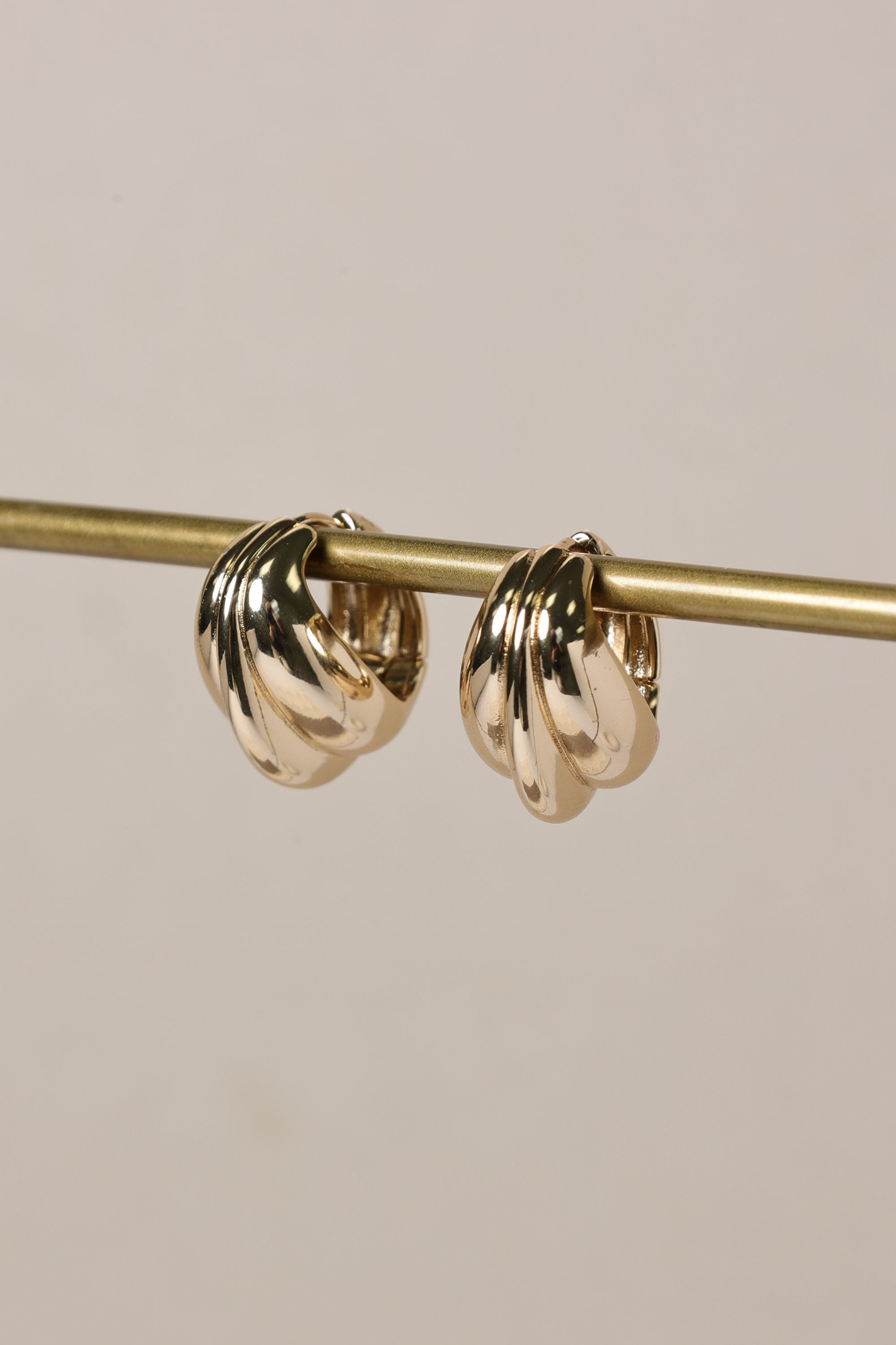 Jon Richard Gold Plated Mini Ribbed Stud Earrings image 2