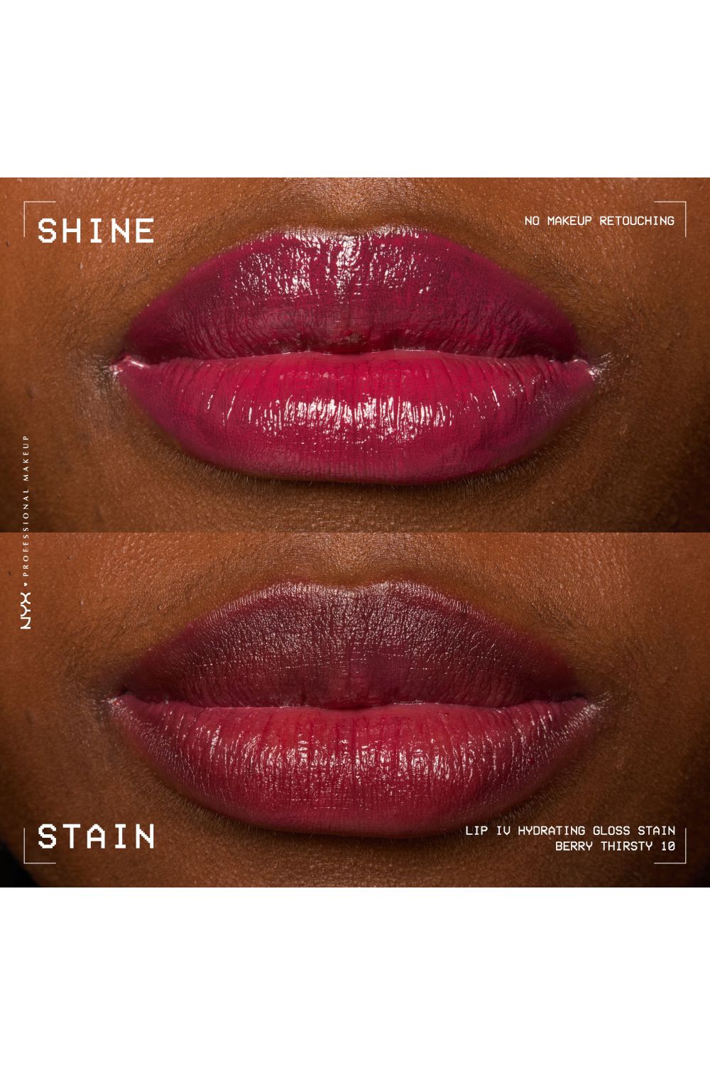 NYX Professional Makeup Lip IV Hydrating Gloss Stain, Lip Gloss 5ml Berry Thirsty image 6