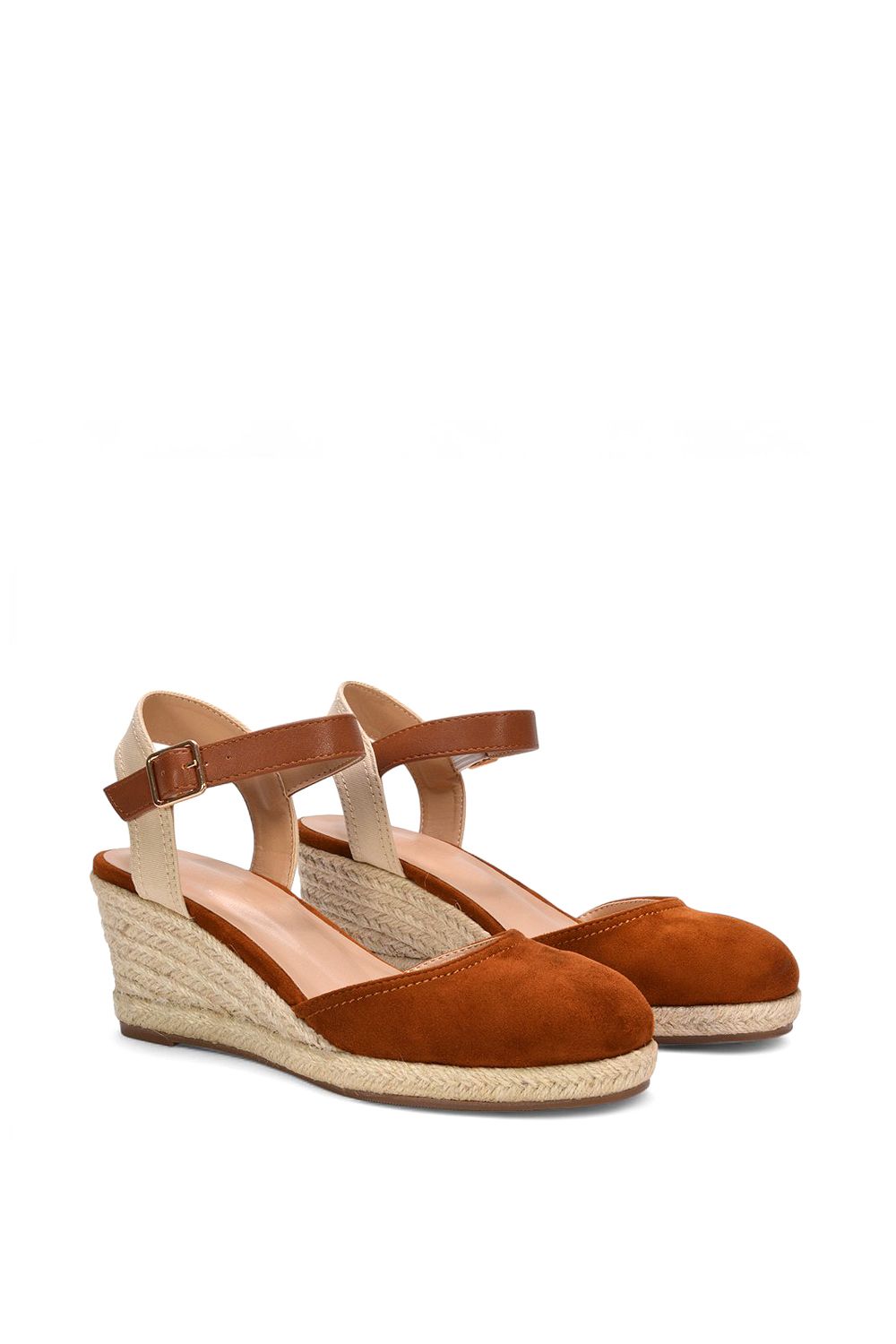 XY London 'Joey' Closed Toe Ankle Strap Espadrille Wedge Platform Shoes image 3