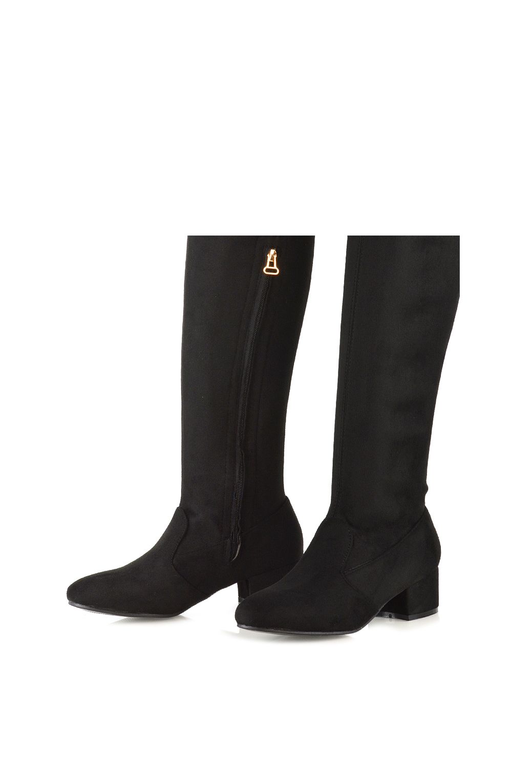 XY London 'June' Low Block Heel Knee High Boots image 5