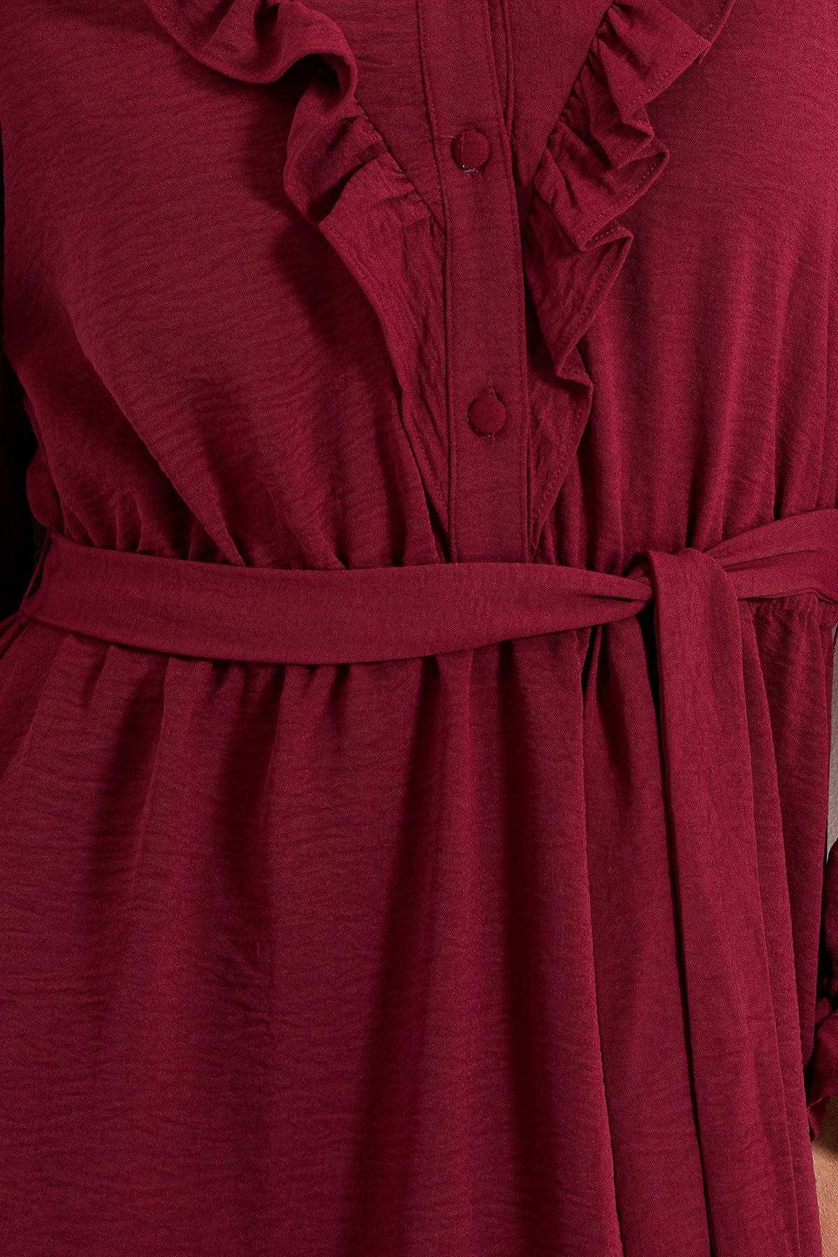 Dorothy Perkins Tie Waist Frill Detail Midi Dress Red image 5