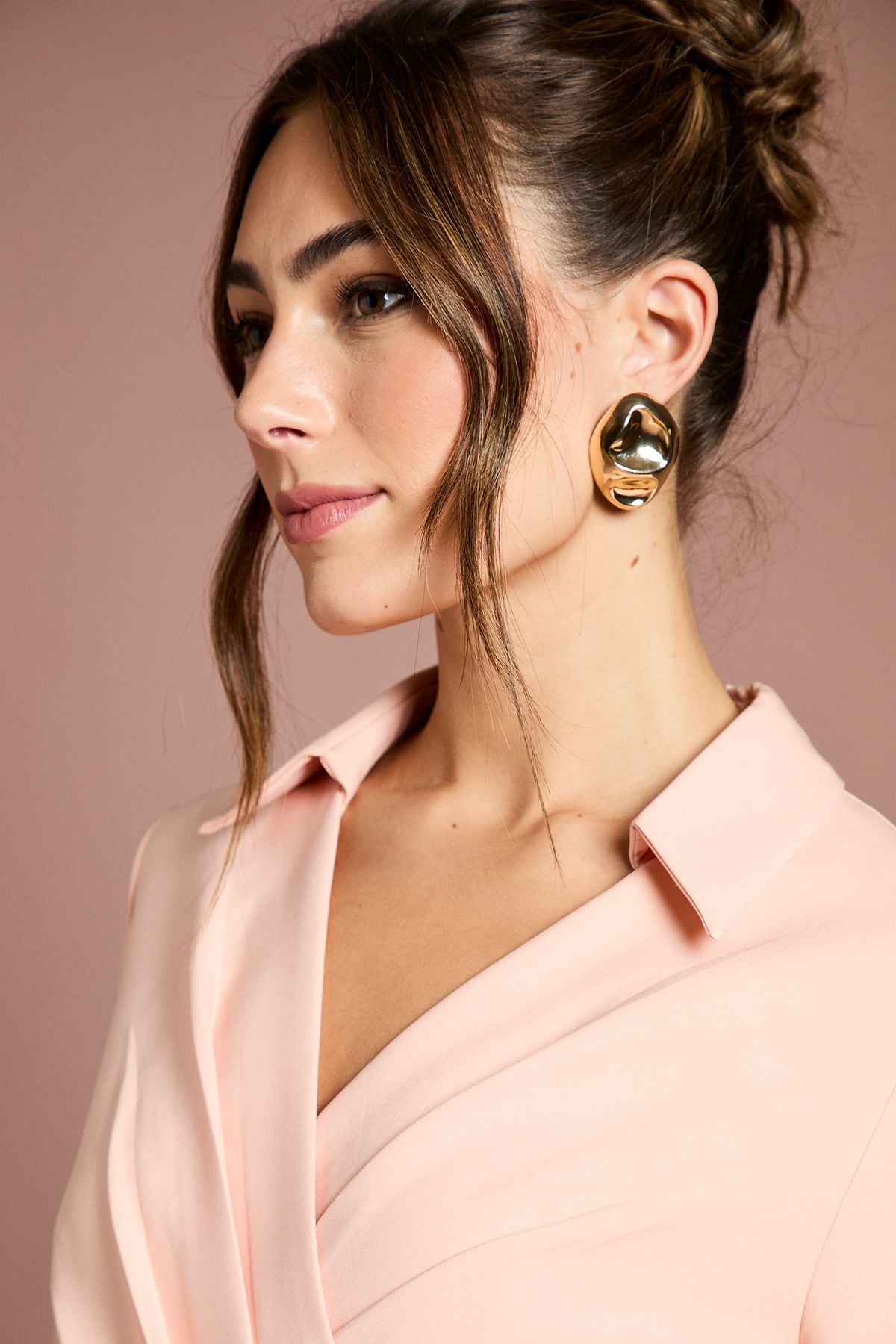 Coast Long Sleeve Belted Crepe Midi Dress Rose image 2