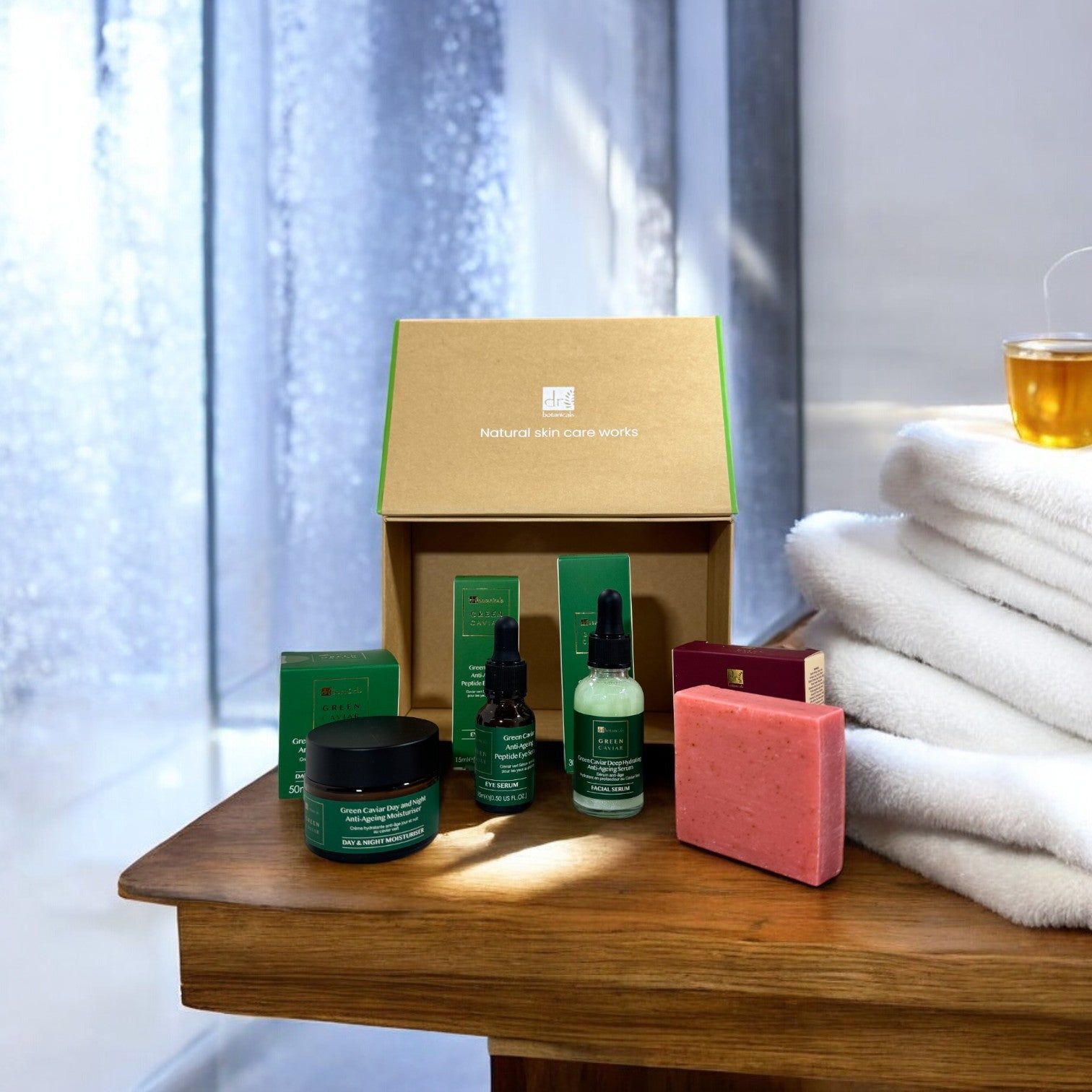 Dr. Botanicals Anti-Ageing Green Caviar Morning Skincare Summer Season Gift Set image 2