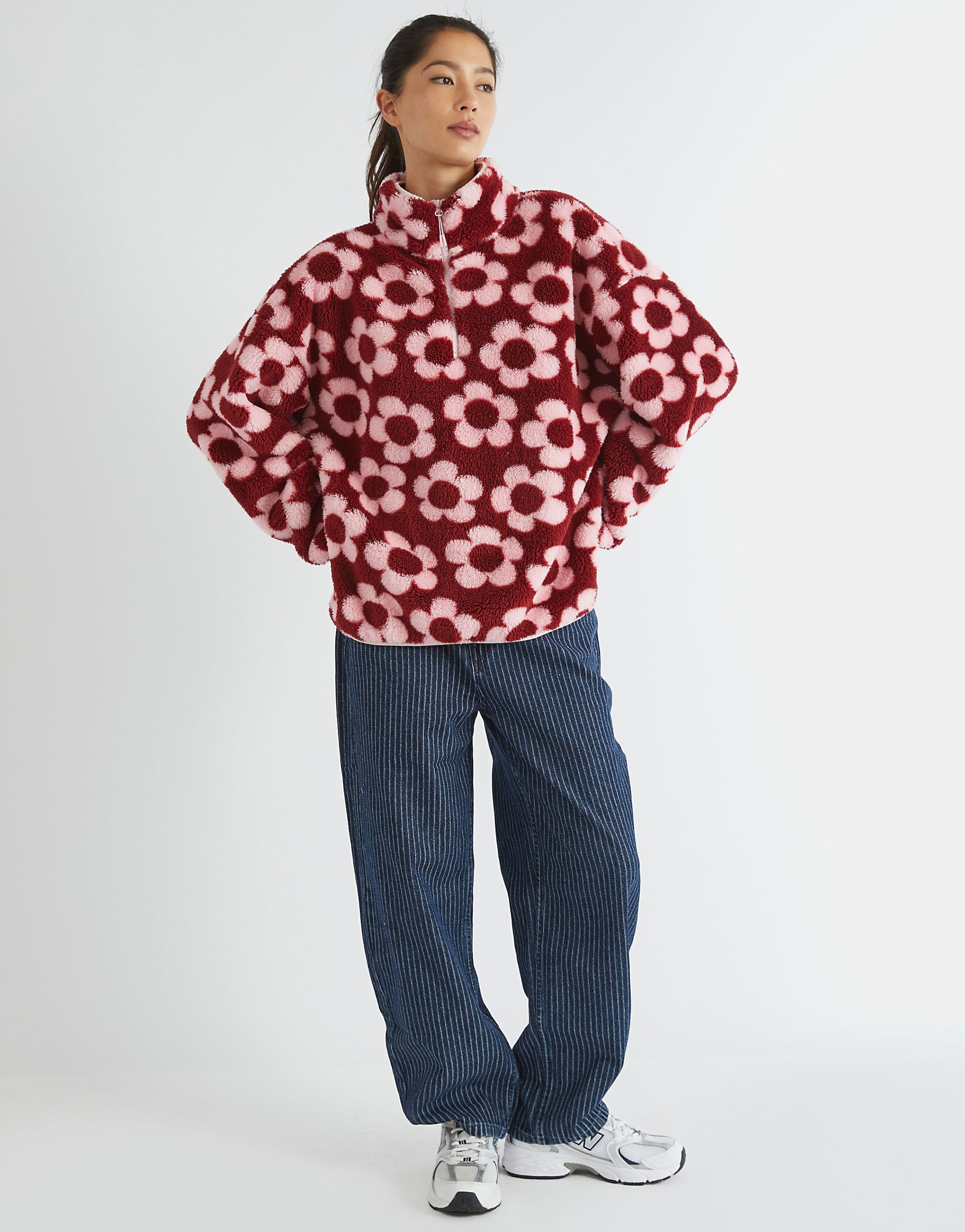 SKINNYDIP Pink Flower Longline Fleece image 4