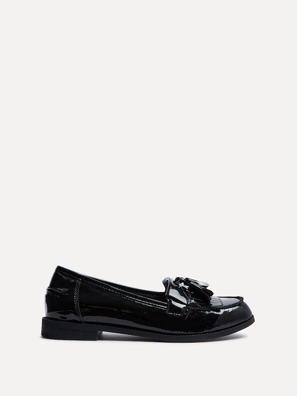 Linzi Rosemary Black Patent Classic Slip On Loafer
