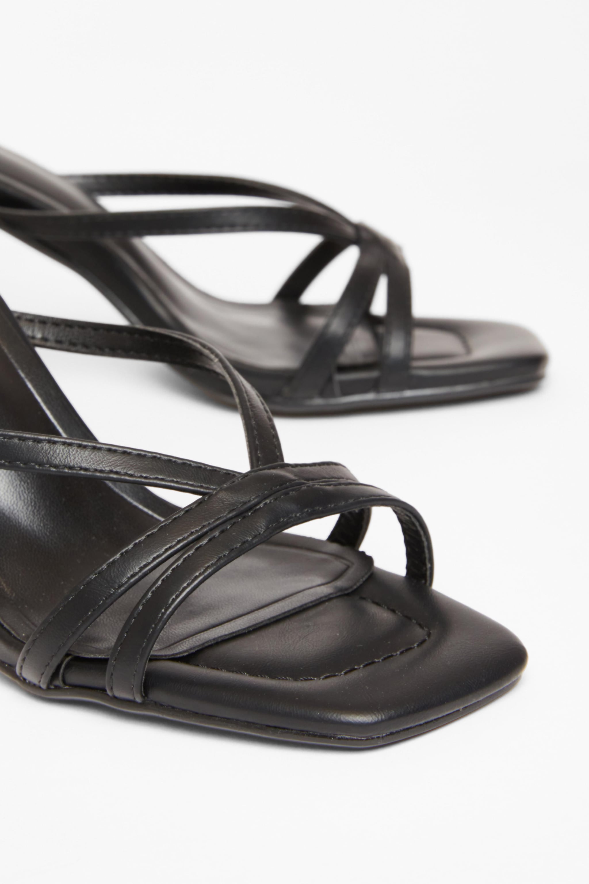 Quiz Black Strappy High Block Heels image 4