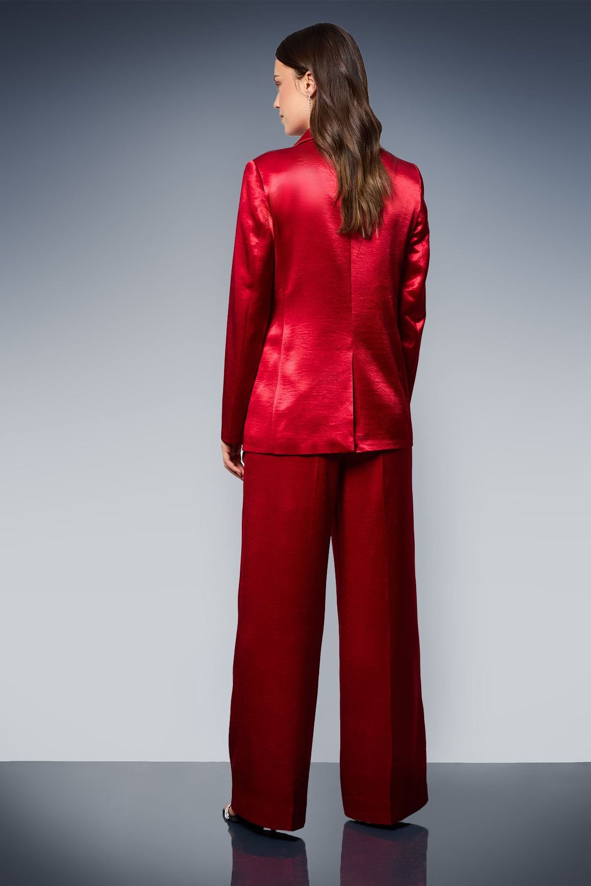 Dorothy Perkins Satin Double Breasted Blazer Red image 3