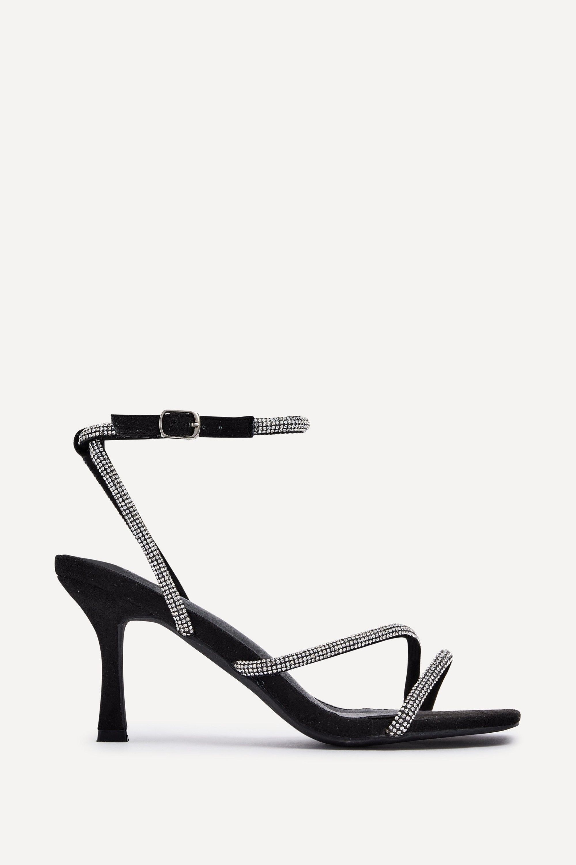 Linzi Mayfair Black Suede Diamante Heeled Sandal image 1