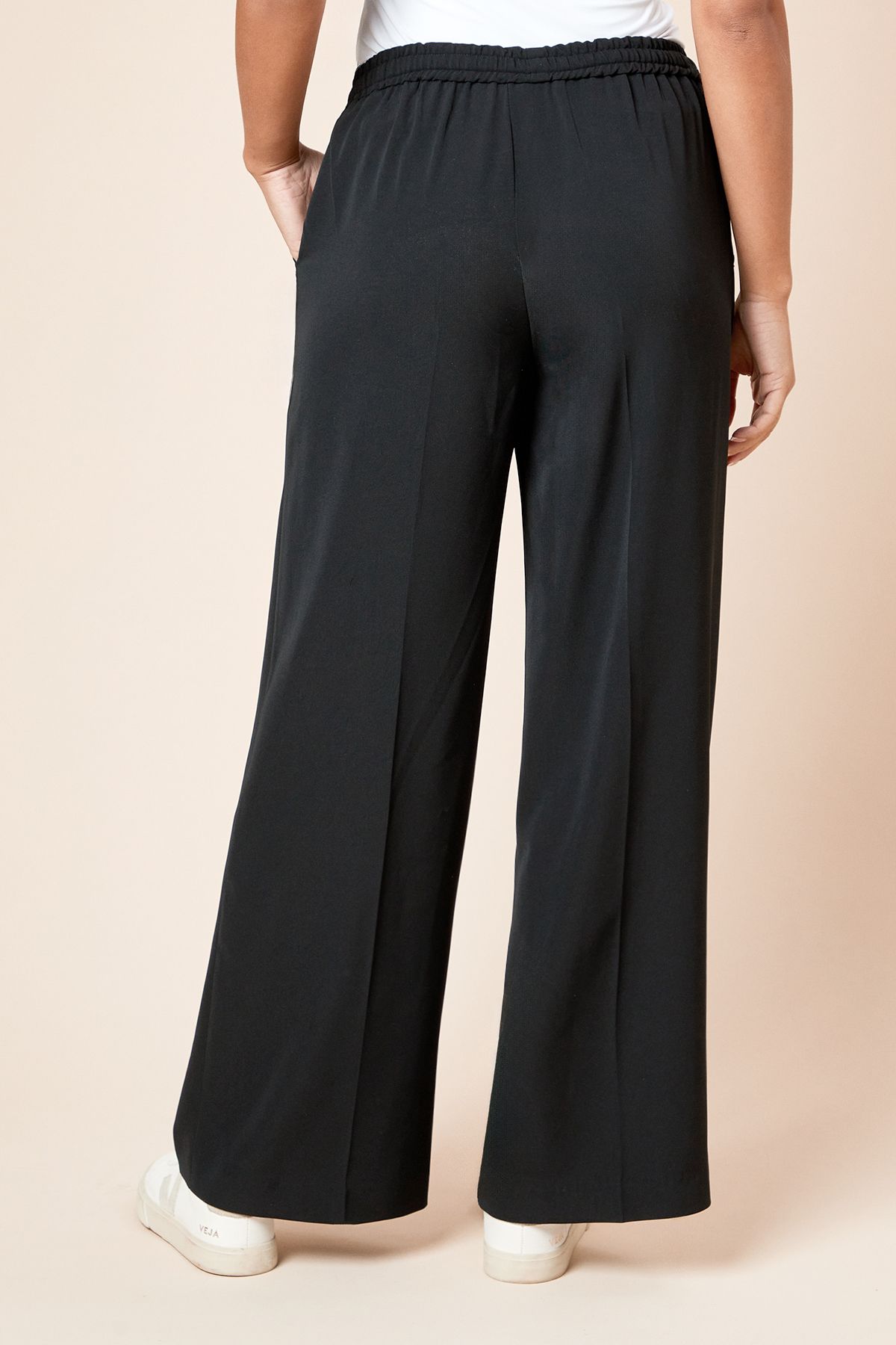 Dorothy Perkins Tie Waist Wide Leg Trousers Black image 4