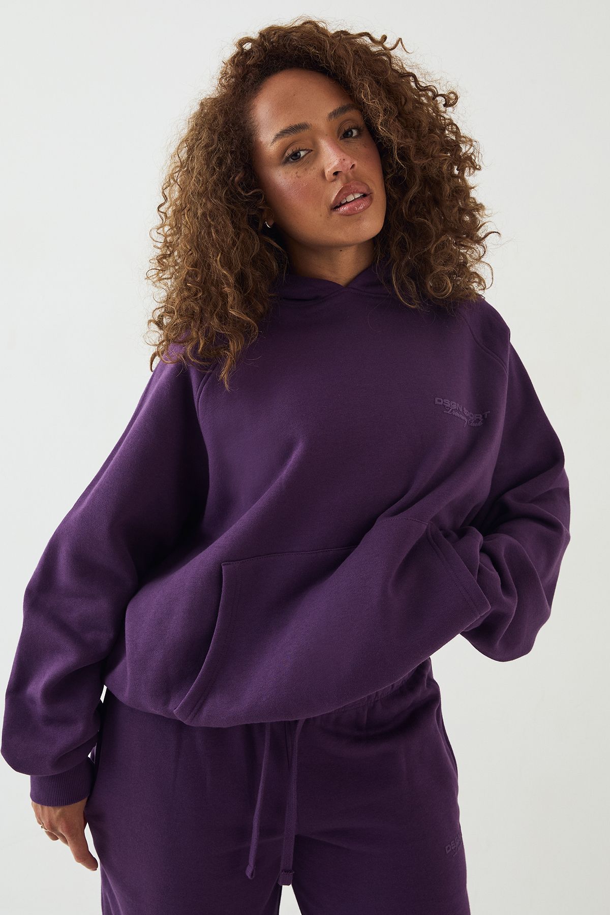 DSGN Studio DSGN Studio Sport Training Club Oversized Hoodie Blackcurrant image 1