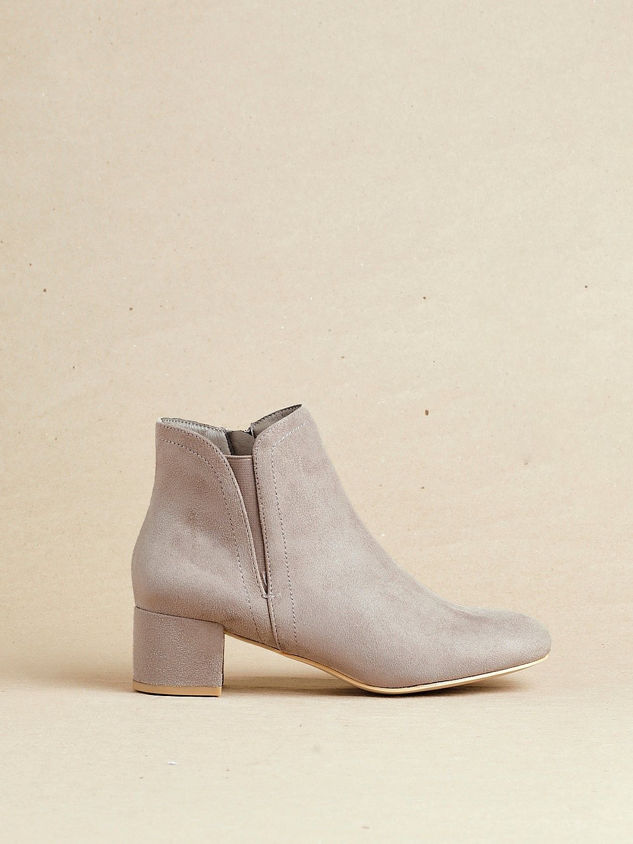 Linzi Manor Mocha Faux Suede Block Heeled Ankle Boot image 2