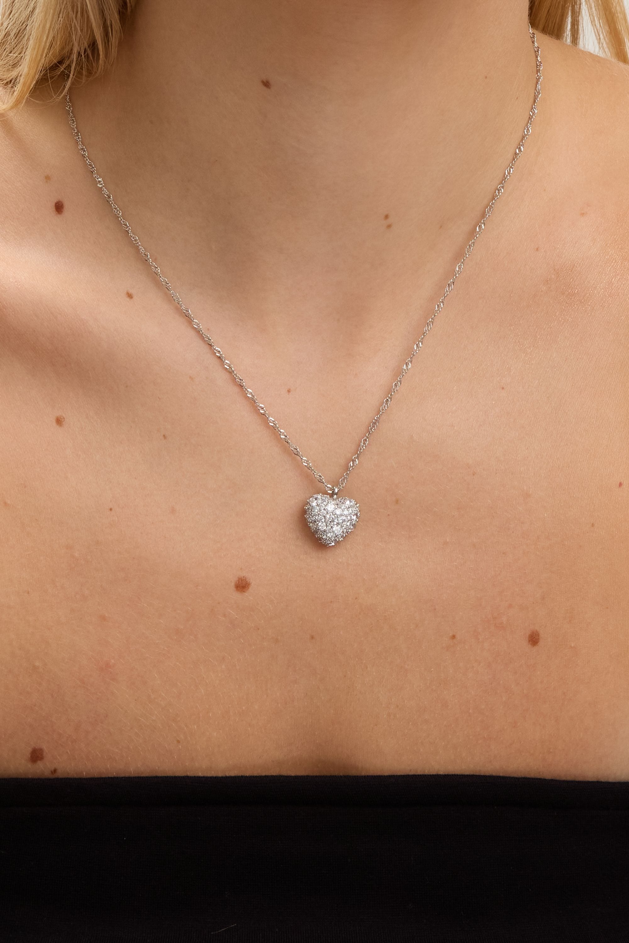 Jon Richard Rhodium Plated and Pave Heart Pendant - Gift Box image 3