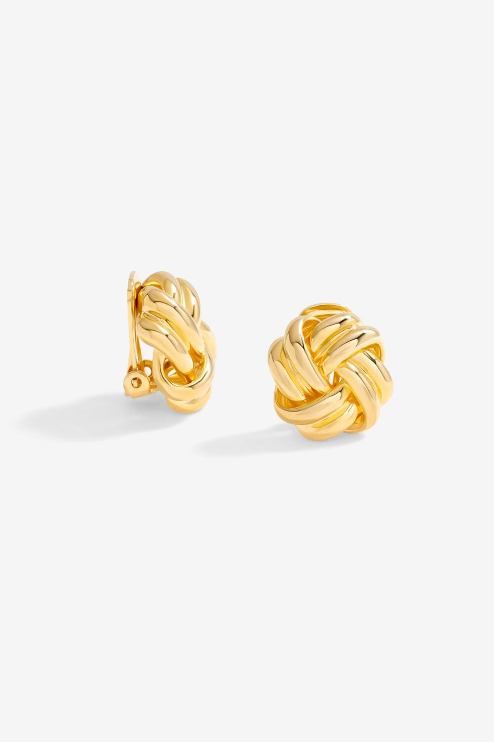 Jon Richard Gold Plated Polished Knot Clip Earrings image 1