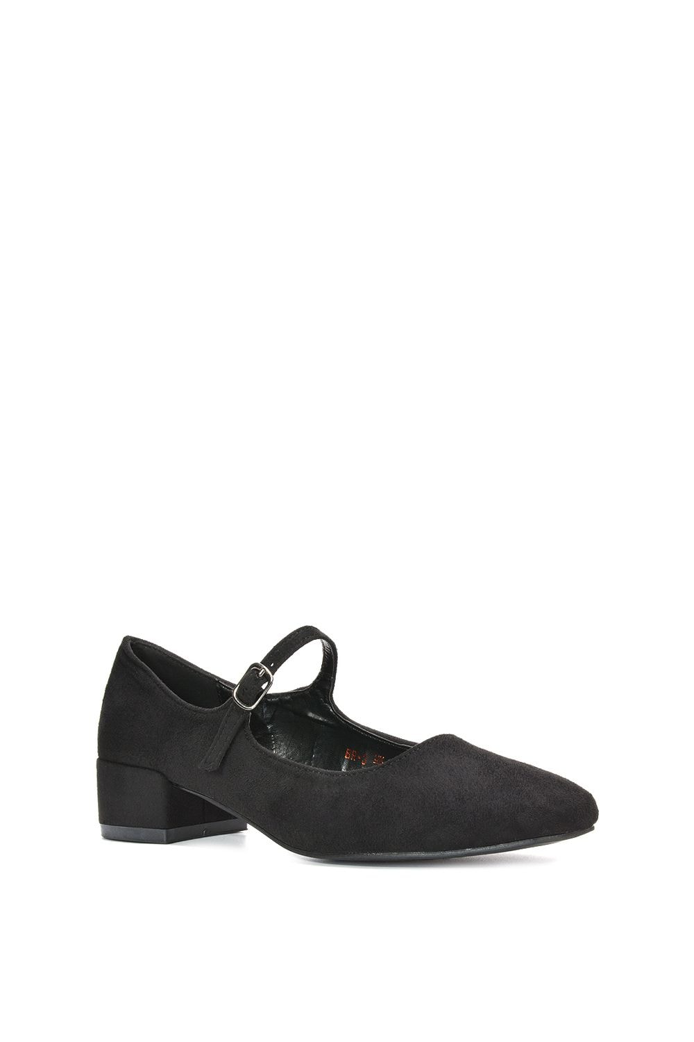 XY London 'Jenna' Mary Jane Square Toe Low Heel Buckle Strap Court Shoes image 2