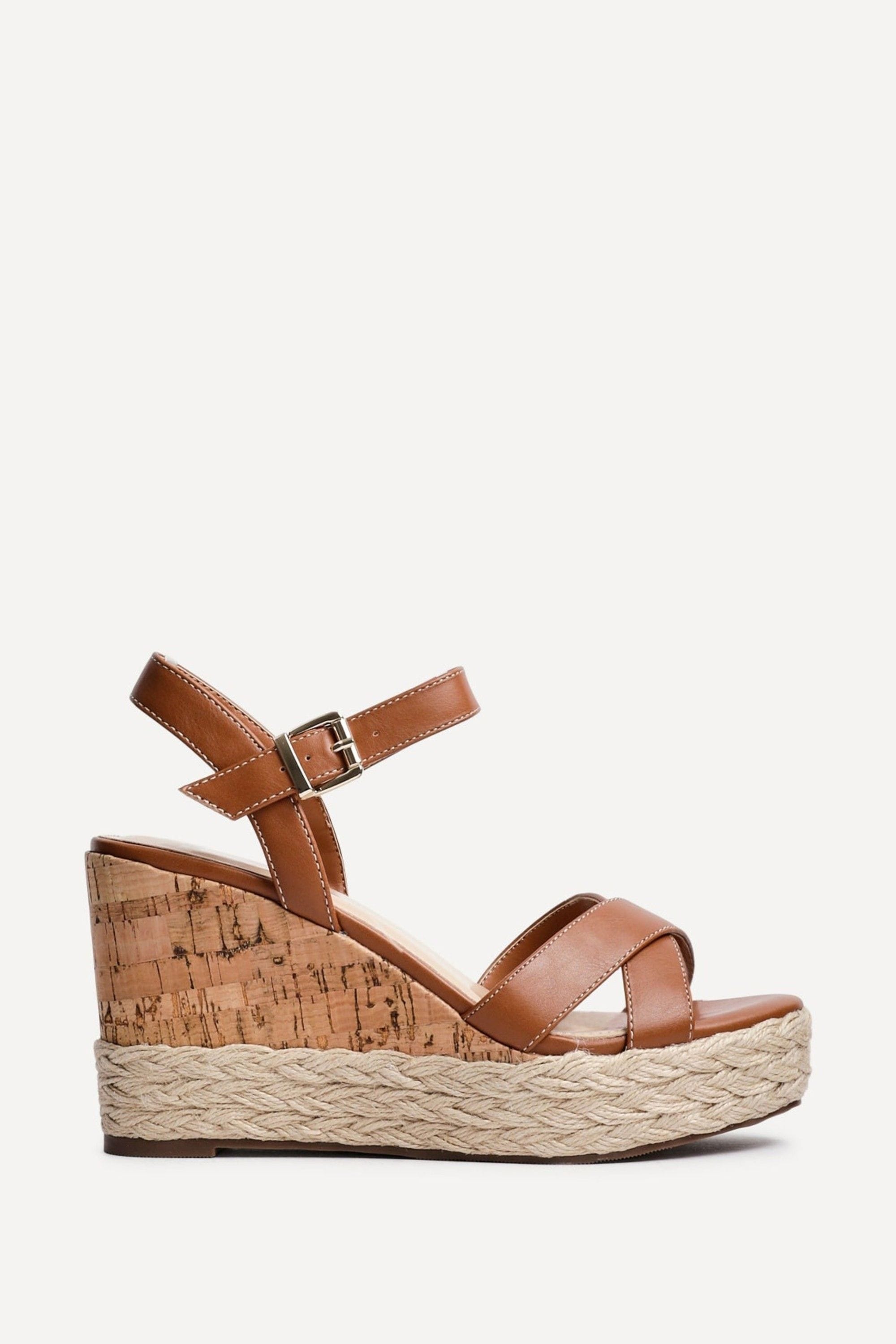 Linzi Lilia Tan Crossover Cork Wedges image 1